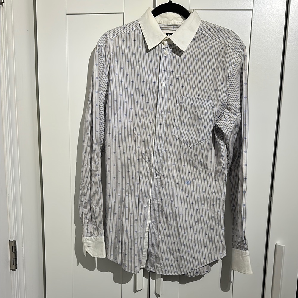 D&G Blue and White Dress Shirt Classic Design